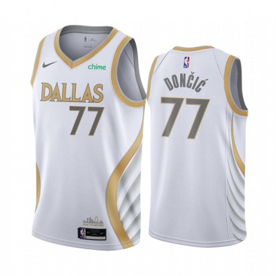 Nike Dallas Mavericks #77 Luka Doncic White Youth NBA Swingman 2020-21 City Edition Jersey